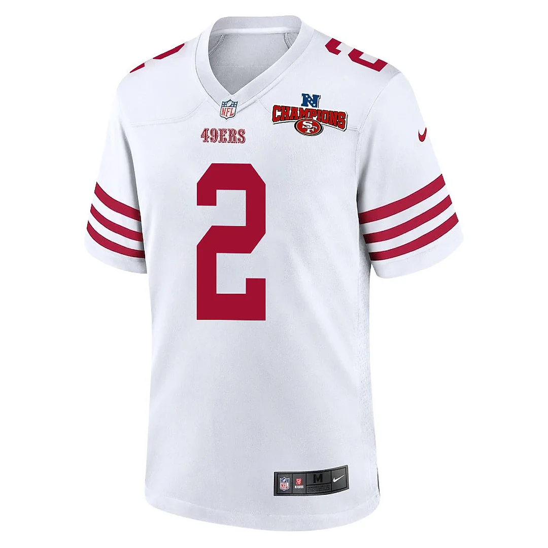 Zennovawear Deommodore Lenoir 2 San Francisco 49ers NFC Champions Patch Game Men Jersey - White