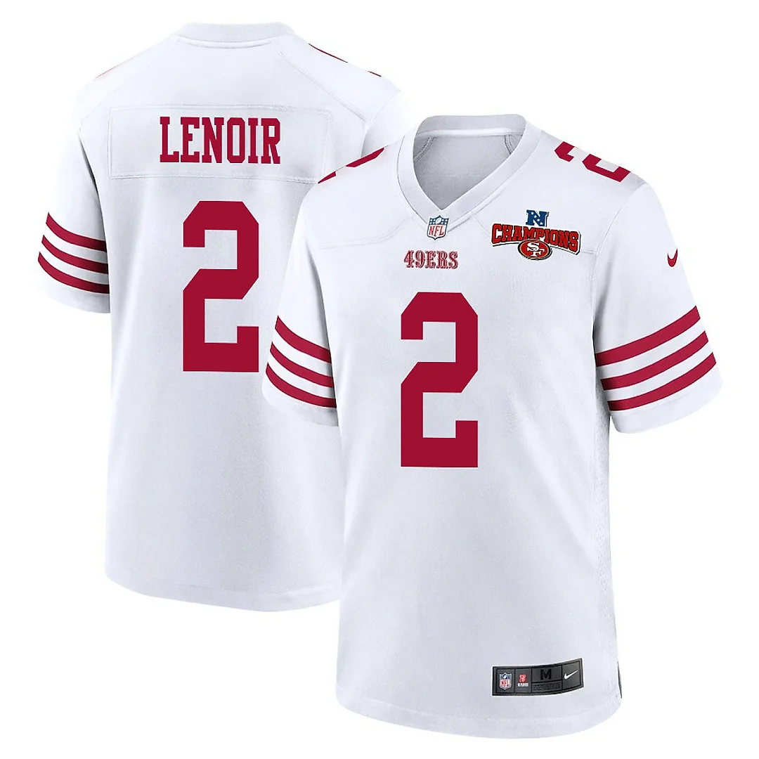 Zennovawear Deommodore Lenoir 2 San Francisco 49ers NFC Champions Patch Game Men Jersey - White