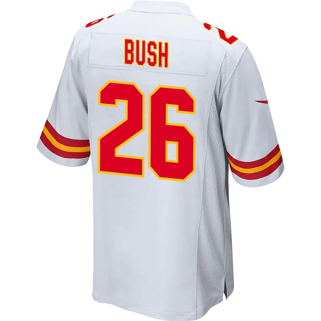 Zennovawear Deon Bush 26 Kansas City Chiefs AFC Champions Patch Game Men Jersey - White