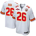 Zennovawear Deon Bush 26 Kansas City Chiefs AFC Champions Patch Game Men Jersey - White
