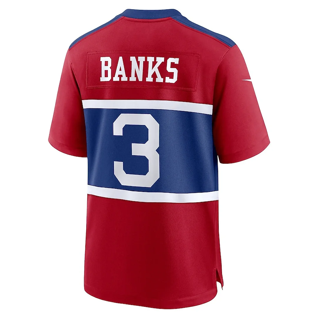 Zennovawear Deonte Banks 3 New York Giants Alternate Game Men Jersey - Century Red