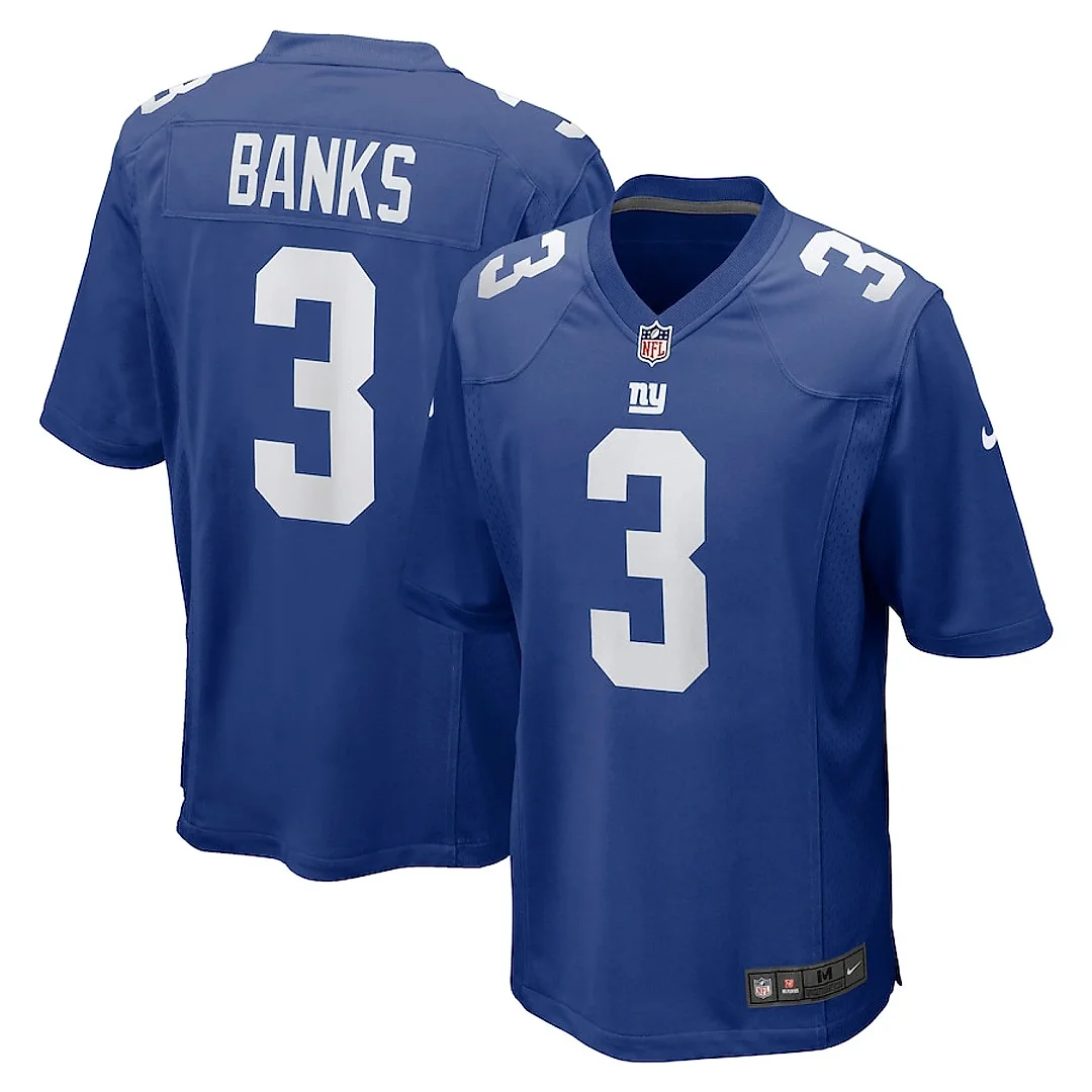 Zennovawear Deonte Banks 3 New York Giants Game Men Jersey - Royal