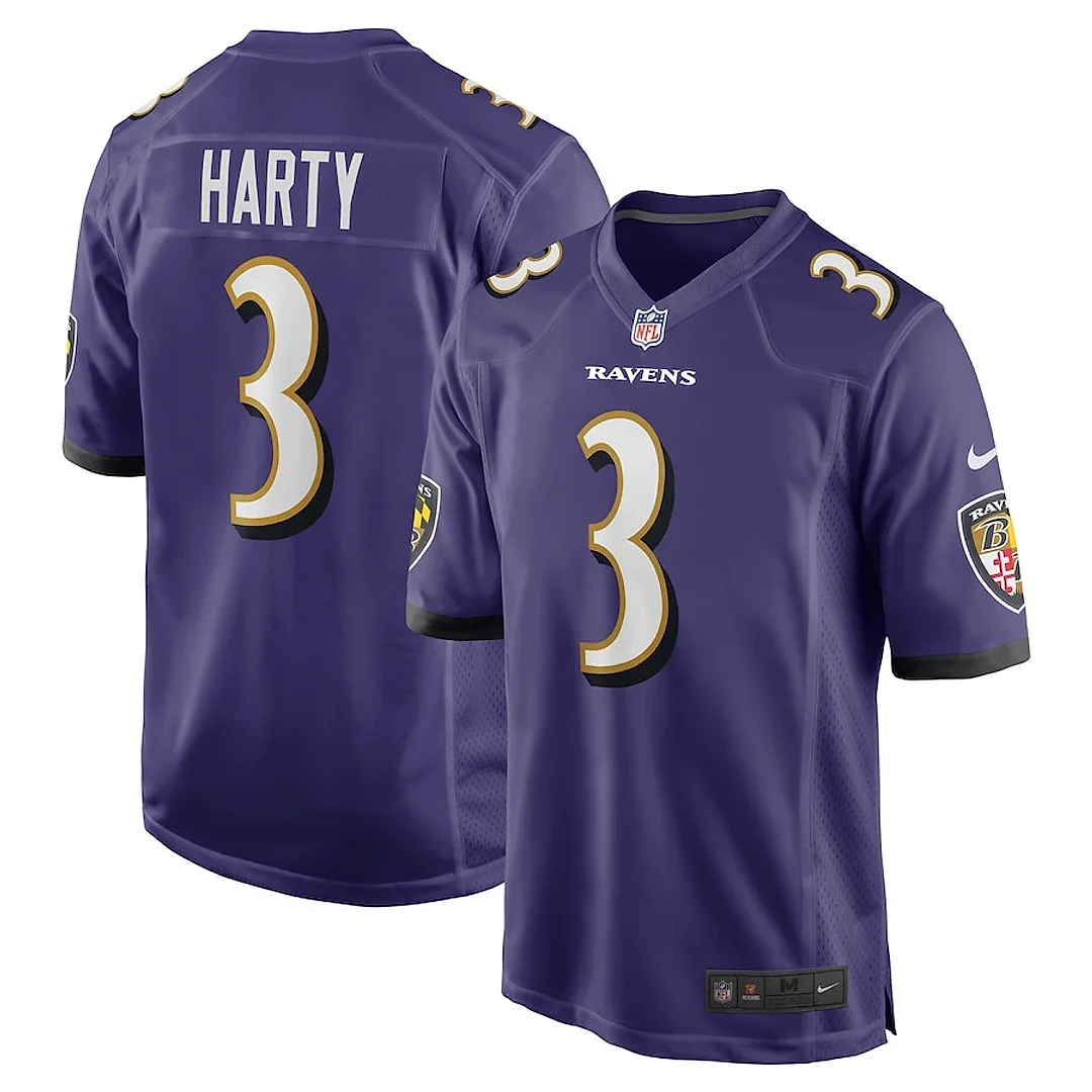 Zennovawear Deonte Harty 3 Baltimore Ravens Team Game Men Jersey - Purple