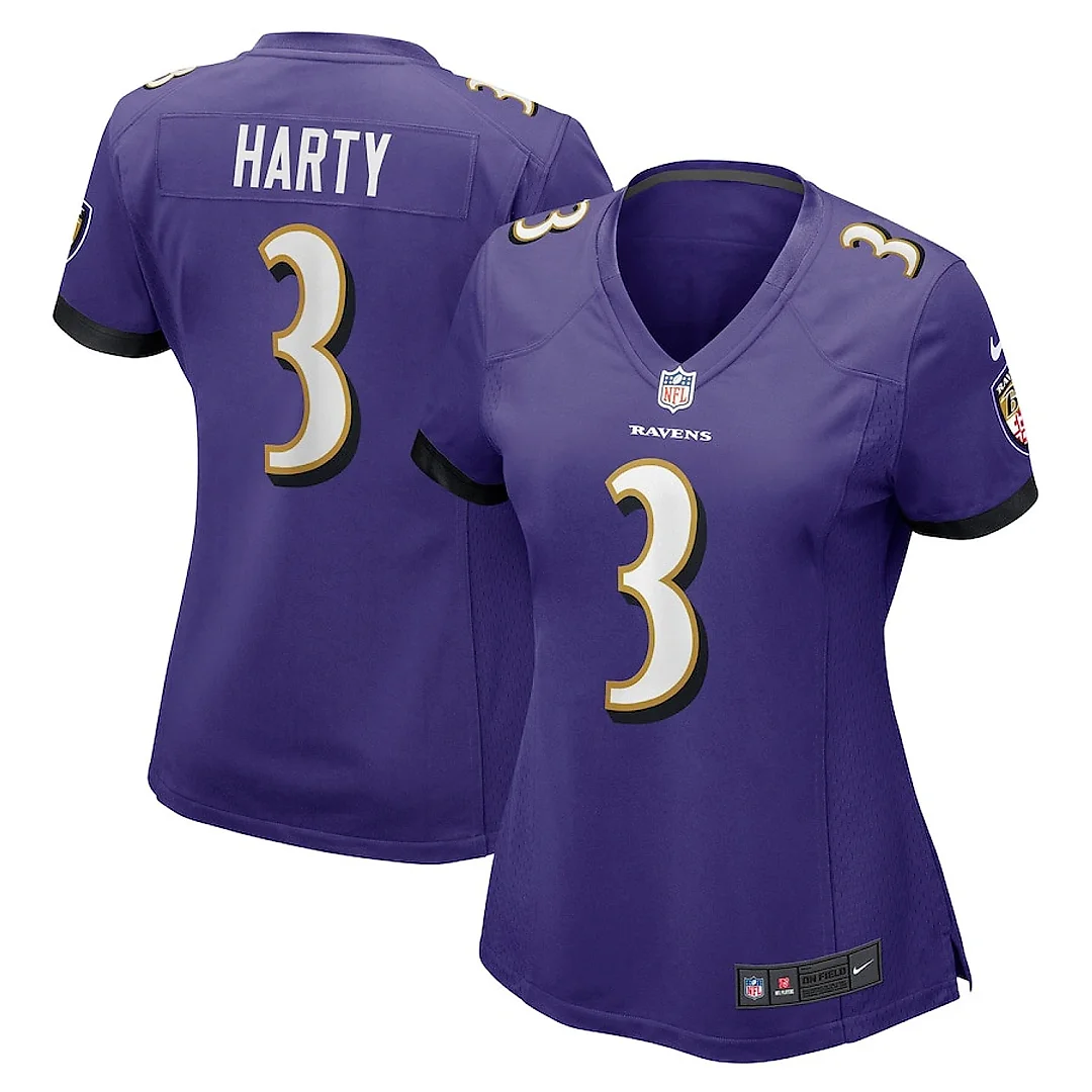 Zennovawear Deonte Harty 3 Baltimore Ravens Women's Game Jersey - Purple