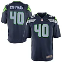 Zennovawear Derrick Coleman 40 Seattle Seahawks YOUTH Team Color Game Jersey - College Navy