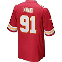 Zennovawear Derrick Nnadi 91 Kansas City Chiefs AFC Champions Patch Game Men Jersey - Red