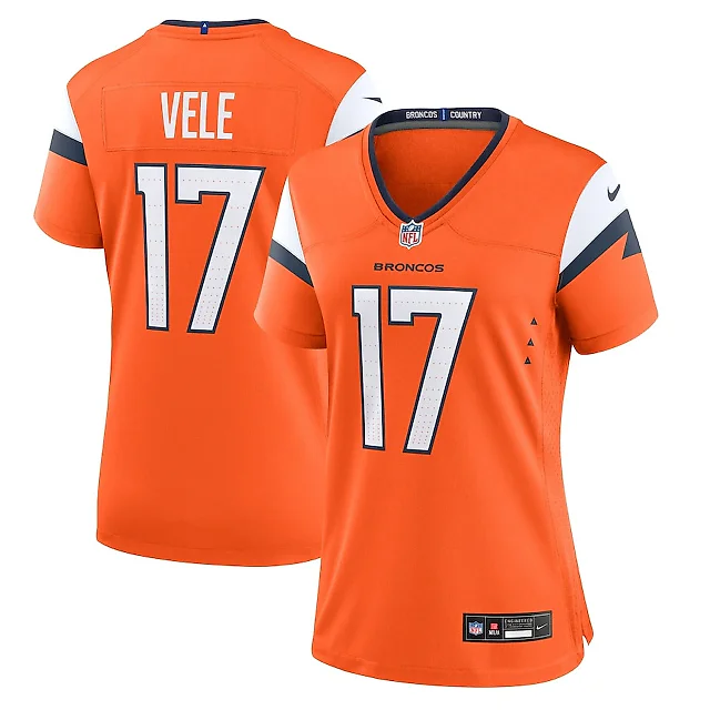 Zennovawear Devaughn Vele 17 Denver Broncos Women Team Game Jersey - Orange