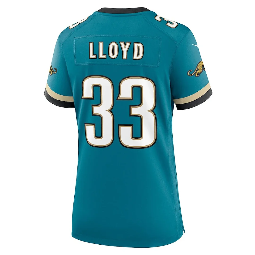 Zennovawear Devin Lloyd 33 Jacksonville Jaguars Women's Prowler Throwback Game Jersey - Teal