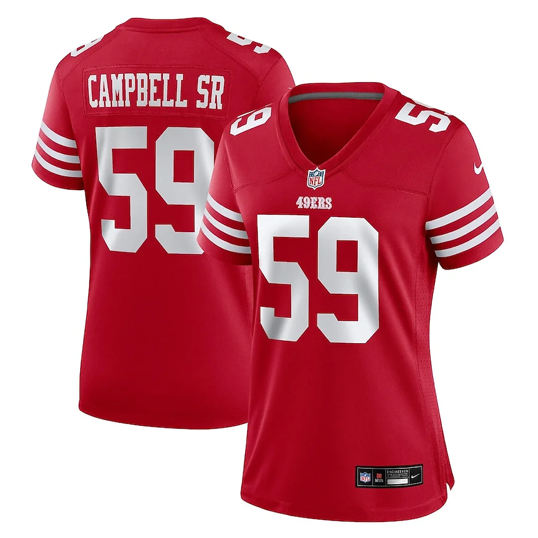 Zennovawear De'Vondre Campbell 59 San Francisco 49ers Women's Game Jersey - Scarlet
