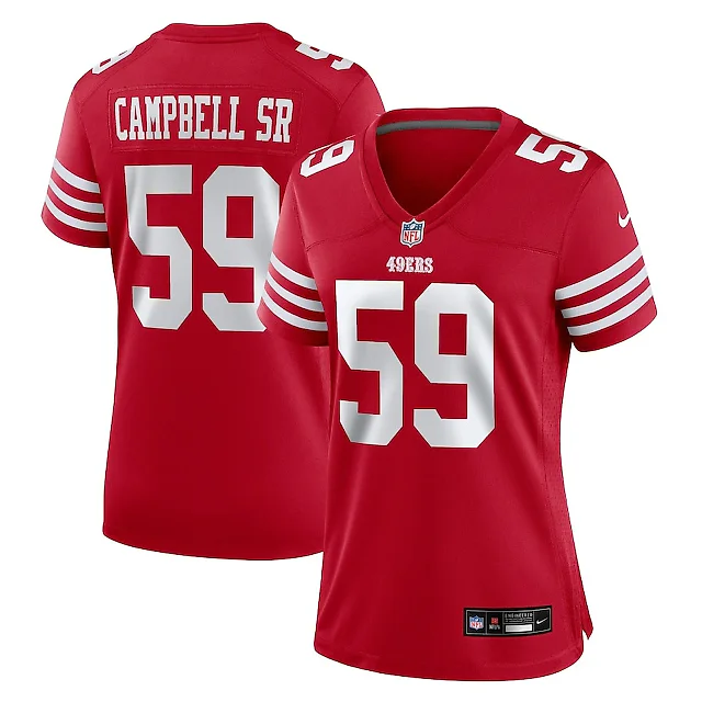Zennovawear De'Vondre Campbell 59 San Francisco 49ers Women's Game Jersey - Scarlet