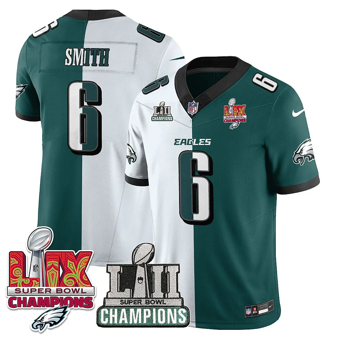 Zennovawear DeVonta Smith 6 Philadelphia Eagles LII-LIX Super Bowl Champions Vapor Limited Jersey - Split