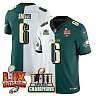 Zennovawear DeVonta Smith 6 Philadelphia Eagles LII-LIX Super Bowl Champions Vapor Limited Gold Jersey - Split