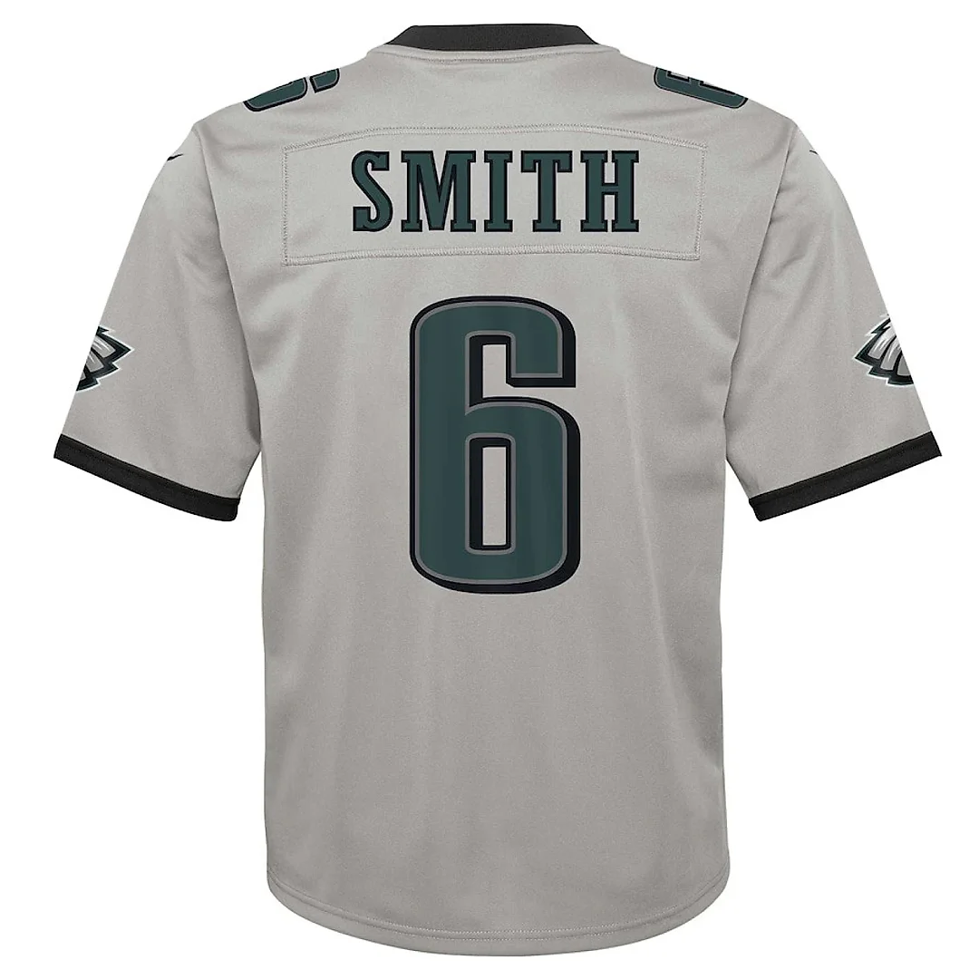 Zennovawear DeVonta Smith 6 Philadelphia Eagles YOUTH Inverted Game Jersey - Silver