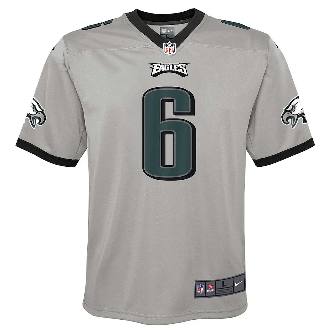 Zennovawear DeVonta Smith 6 Philadelphia Eagles YOUTH Inverted Game Jersey - Silver