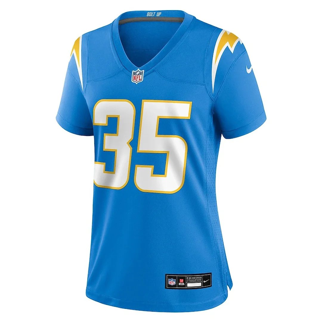 Zennovawear Dicaprio Bootle 35 Los Angeles Chargers Women's Team Game Jersey - Powder Blue