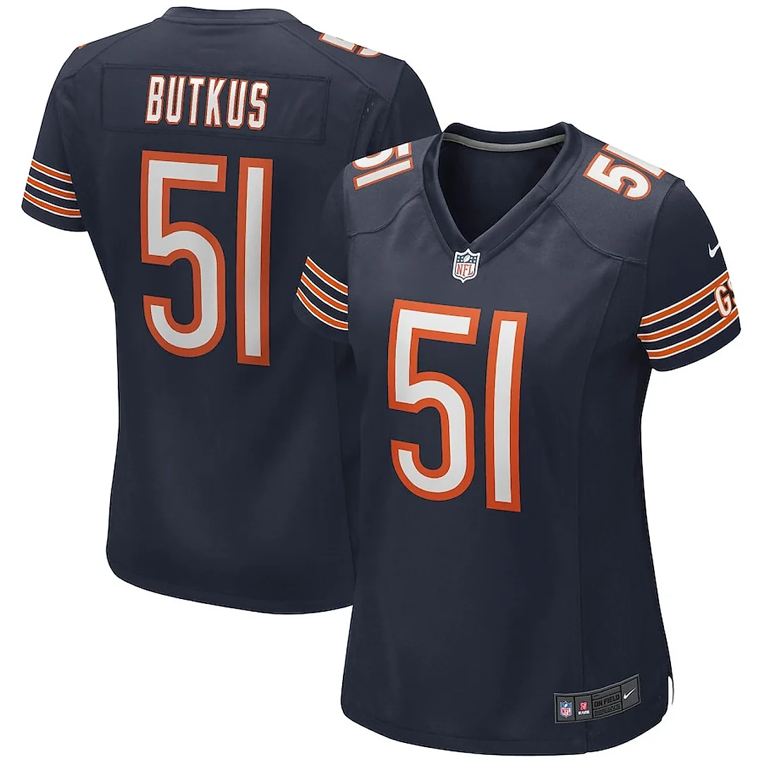 Zennovawear Dick Butkus 51 Chicago Bears Women Game Retired Jersey - Navy
