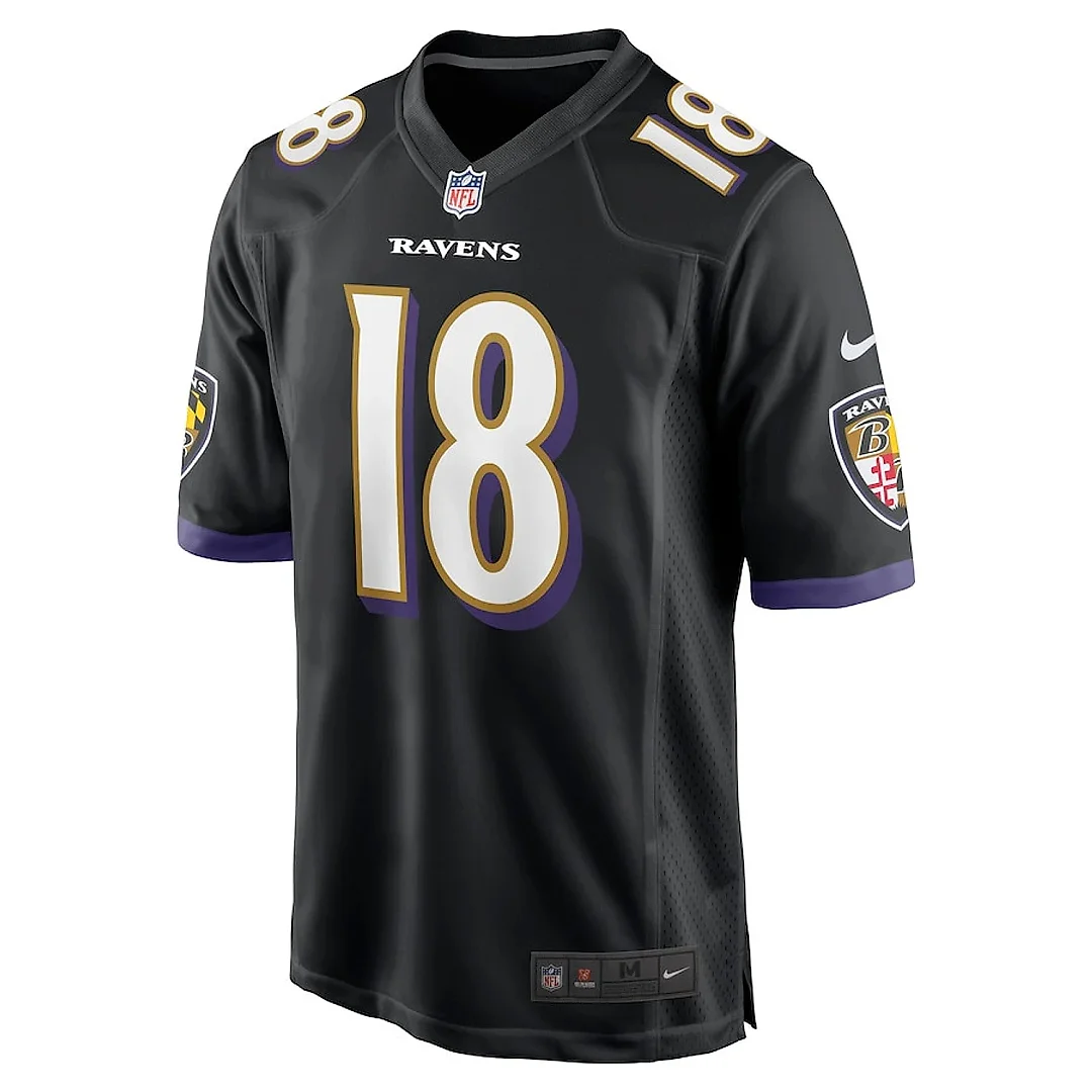 Zennovawear Diontae Johnson 18 Baltimore Ravens Alternate Player Game Men Jersey - Black