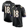 Zennovawear Diontae Johnson 18 Baltimore Ravens Alternate Player Game Men Jersey - Black