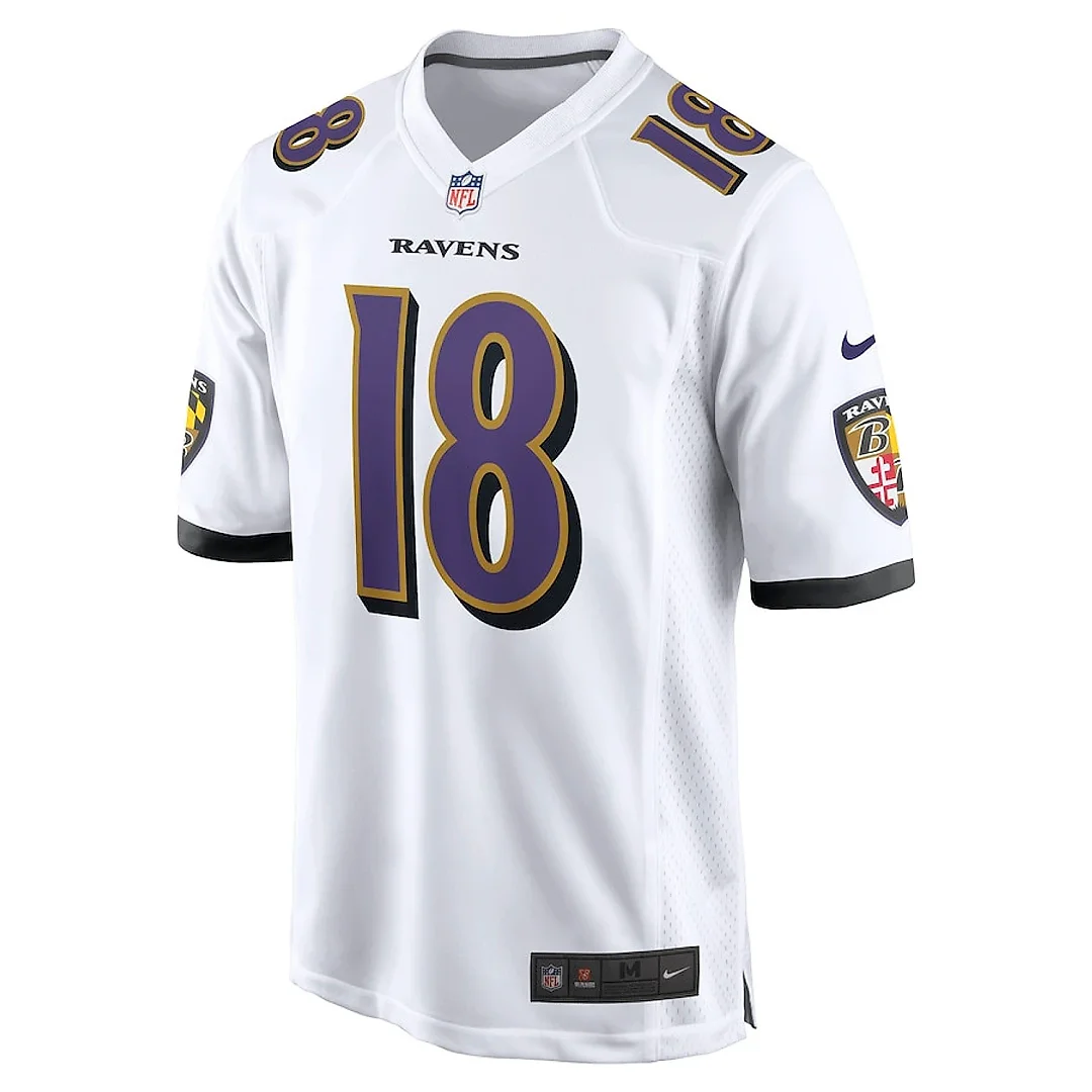 Zennovawear Diontae Johnson 18 Baltimore Ravens Player Game Men Jersey - White