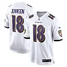 Zennovawear Diontae Johnson 18 Baltimore Ravens Player Game Men Jersey - White