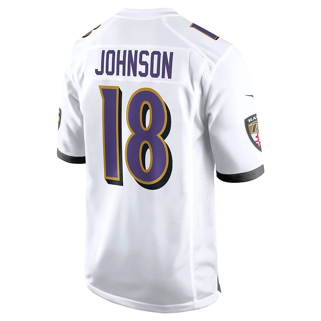 Zennovawear Diontae Johnson 18 Baltimore Ravens Player Game Men Jersey - White