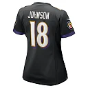 Zennovawear Diontae Johnson 18 Baltimore Ravens Women's Alternate Player Game Jersey - Black
