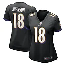 Zennovawear Diontae Johnson 18 Baltimore Ravens Women's Alternate Player Game Jersey - Black