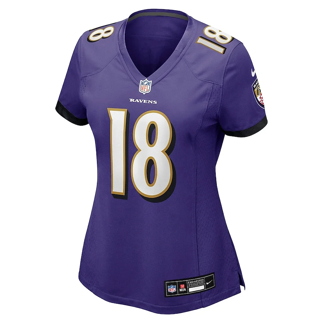 Zennovawear Diontae Johnson 18 Baltimore Ravens Women's Player Game Jersey - Purple
