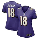Zennovawear Diontae Johnson 18 Baltimore Ravens Women's Player Game Jersey - Purple