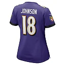Zennovawear Diontae Johnson 18 Baltimore Ravens Women's Player Game Jersey - Purple