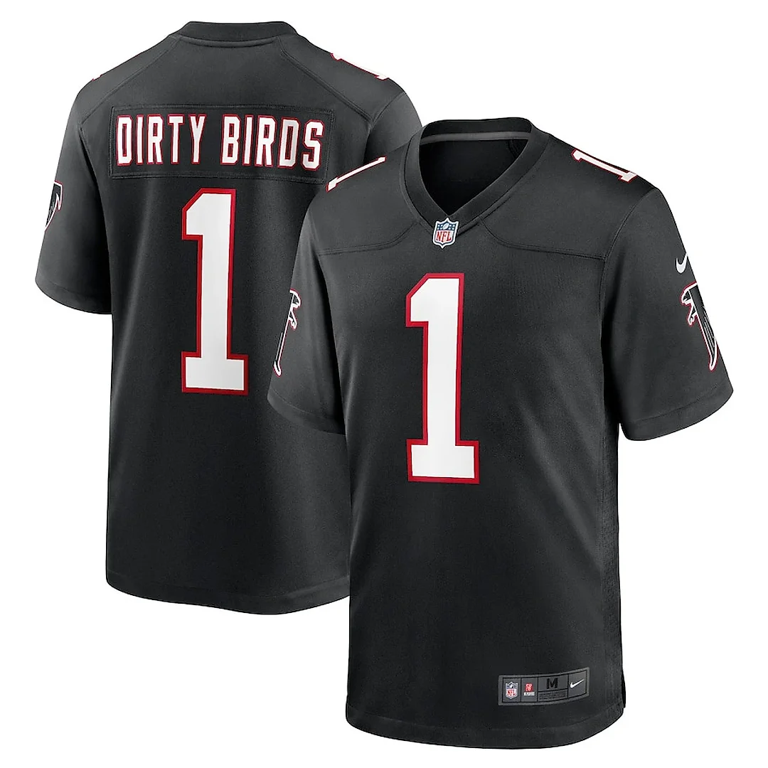 Zennovawear Dirty Birds 1 Atlanta Falcons Men Throwback Game Jersey - Black