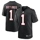 Zennovawear Dirty Birds 1 Atlanta Falcons Men Throwback Game Jersey - Black