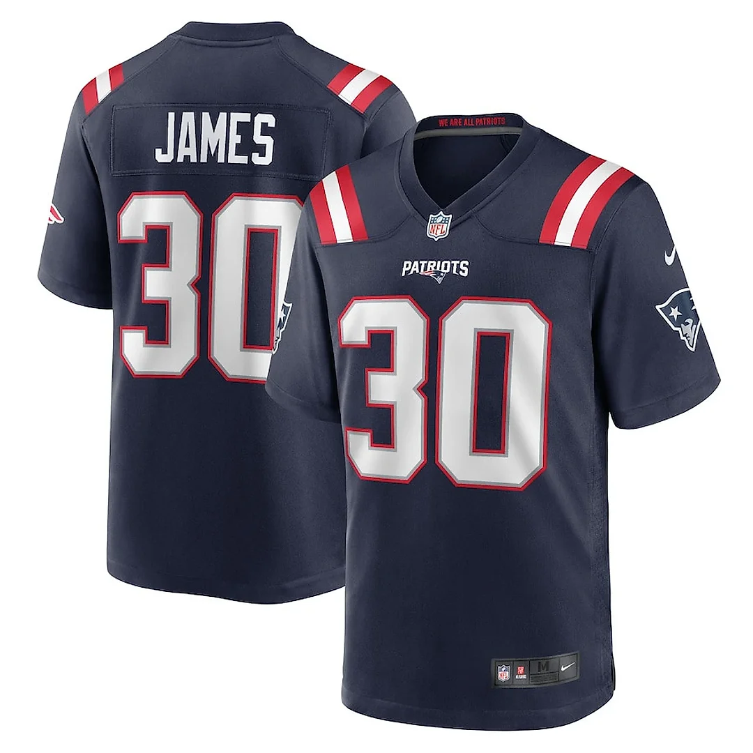 Zennovawear D.J. James 30 New England Patriots Team Game Men Jersey - Navy