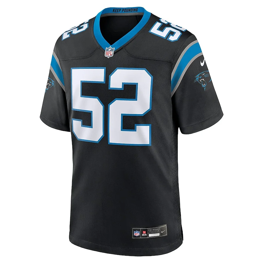 Zennovawear DJ Johnson 52 Carolina Panthers Game Men Jersey - Black