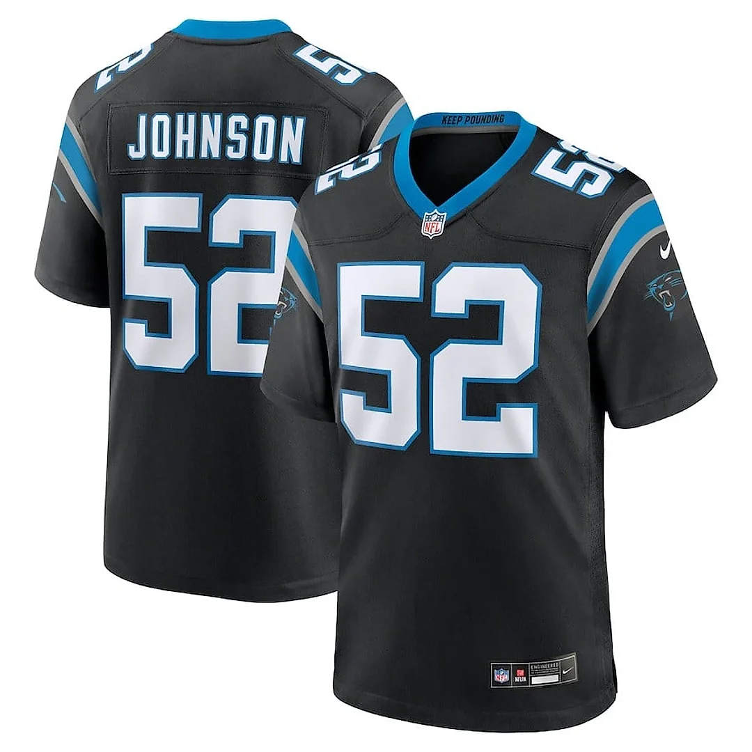 Zennovawear DJ Johnson 52 Carolina Panthers Game Men Jersey - Black