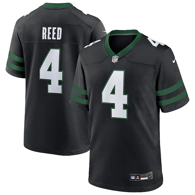 Zennovawear D.J. Reed 4 New York Jets Alternate Game Men Jersey - Legacy Black