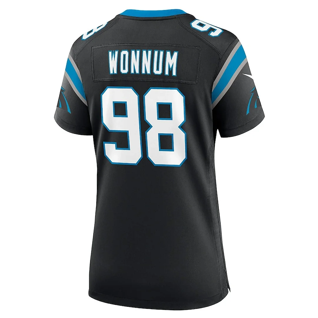 Zennovawear D.J. Wonnum 98 Carolina Panthers Women's Game Jersey - Black