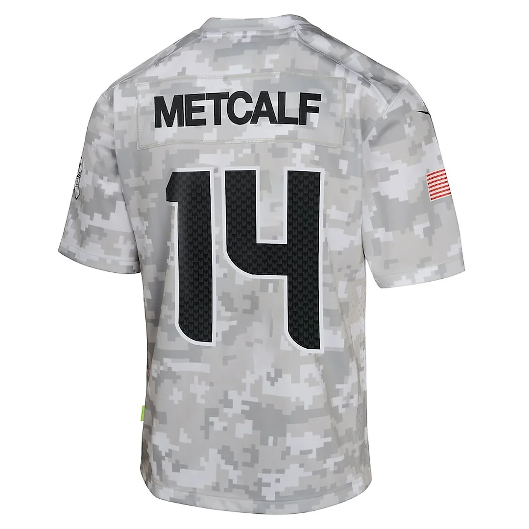 Zennovawear DK Metcalf 14 Seattle Seahawks 2024 Salute to Service Game YOUTH Jersey - Arctic Camo