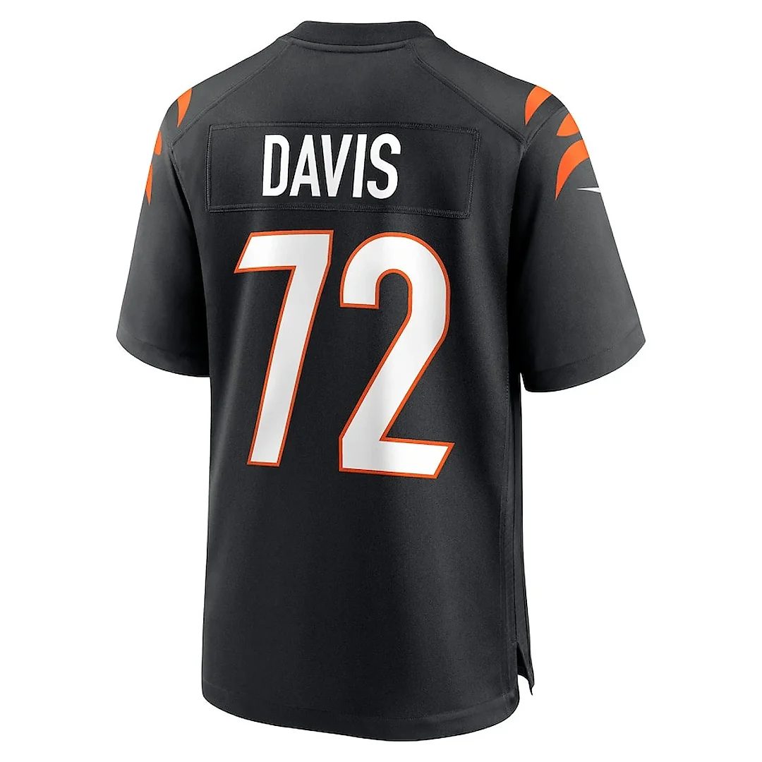 Zennovawear Domenique Davis 72 Cincinnati Bengals Team Game Men Jersey - Black