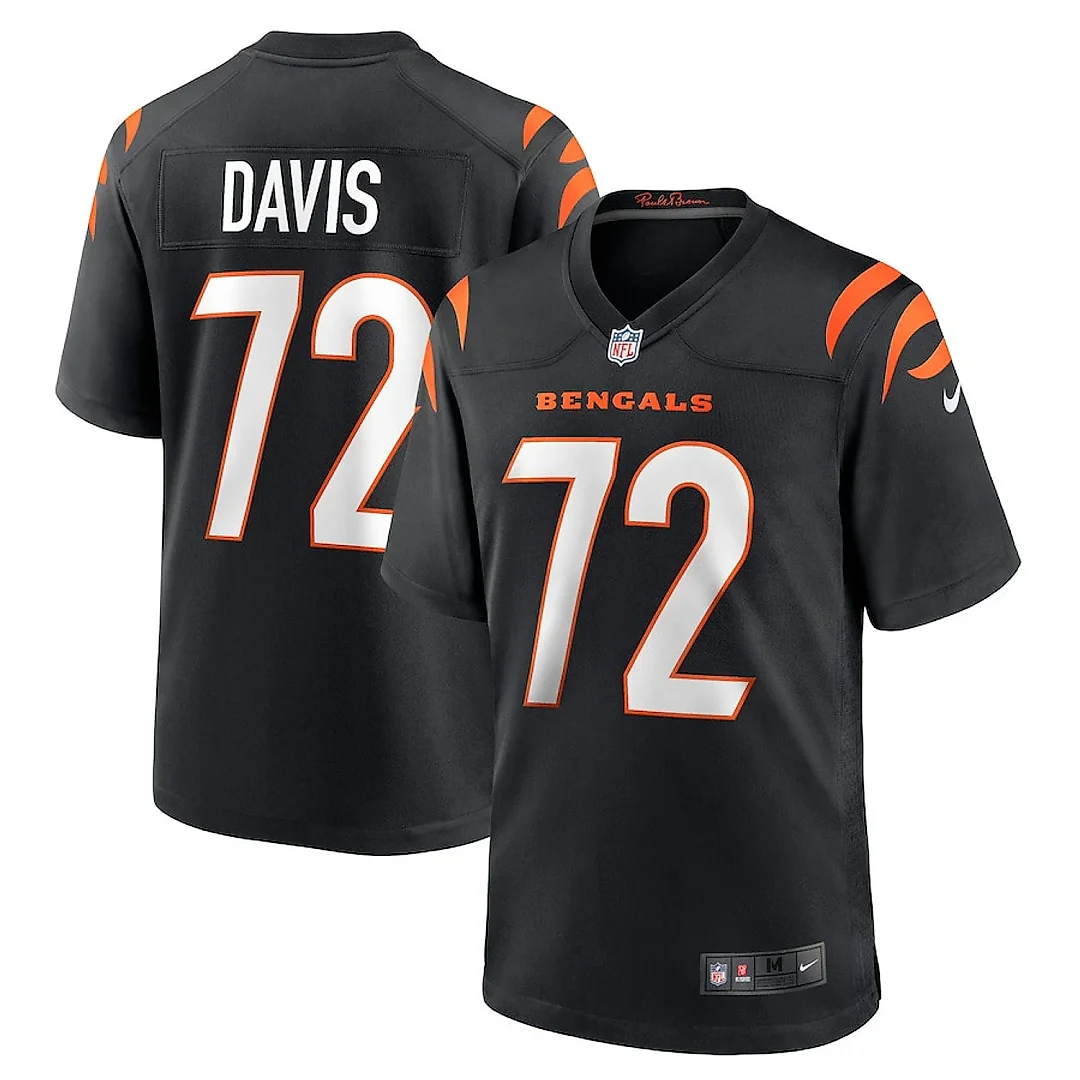 Zennovawear Domenique Davis 72 Cincinnati Bengals Team Game Men Jersey - Black