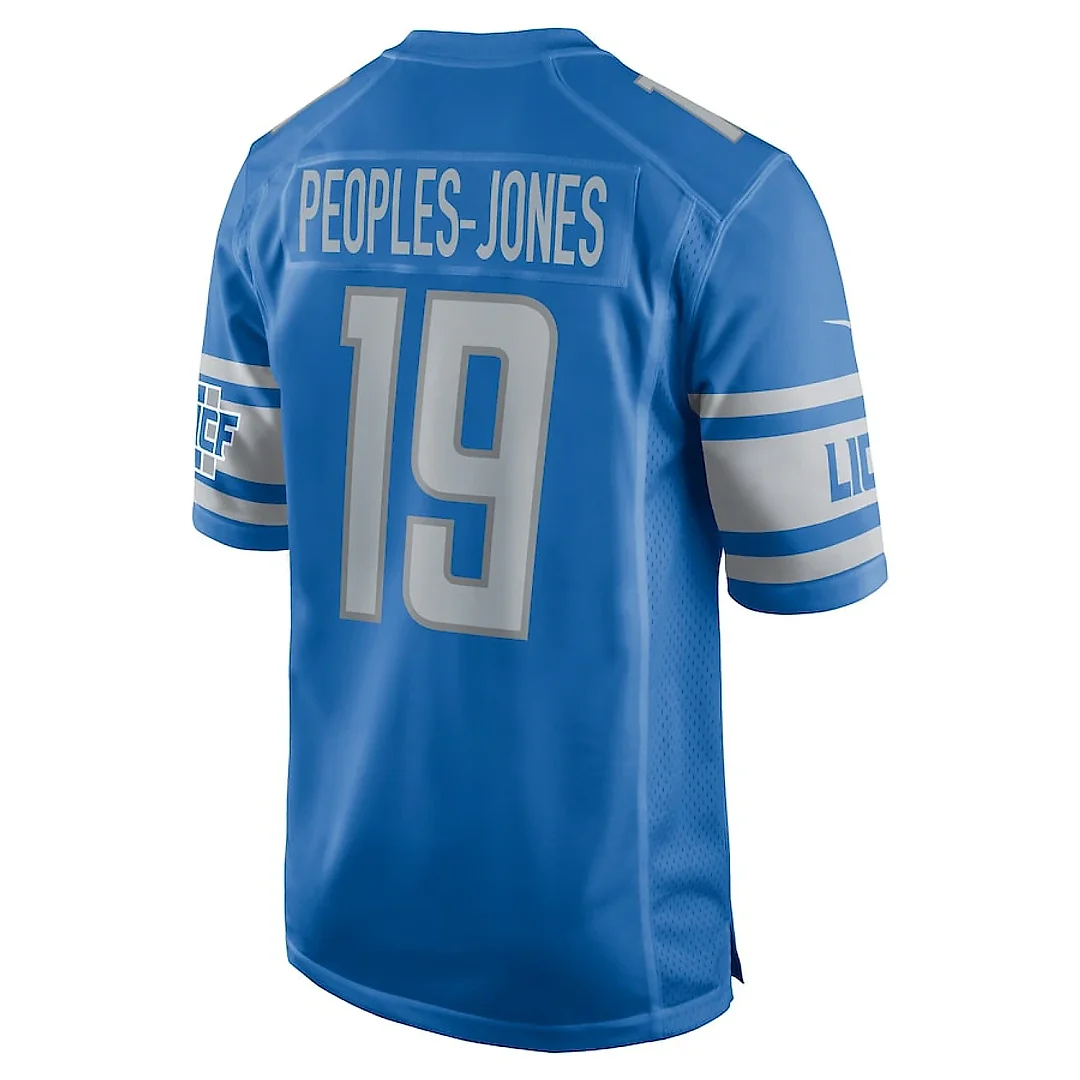Zennovawear Donovan Peoples-Jones 19 Detroit Lions Game Men Jersey - Blue