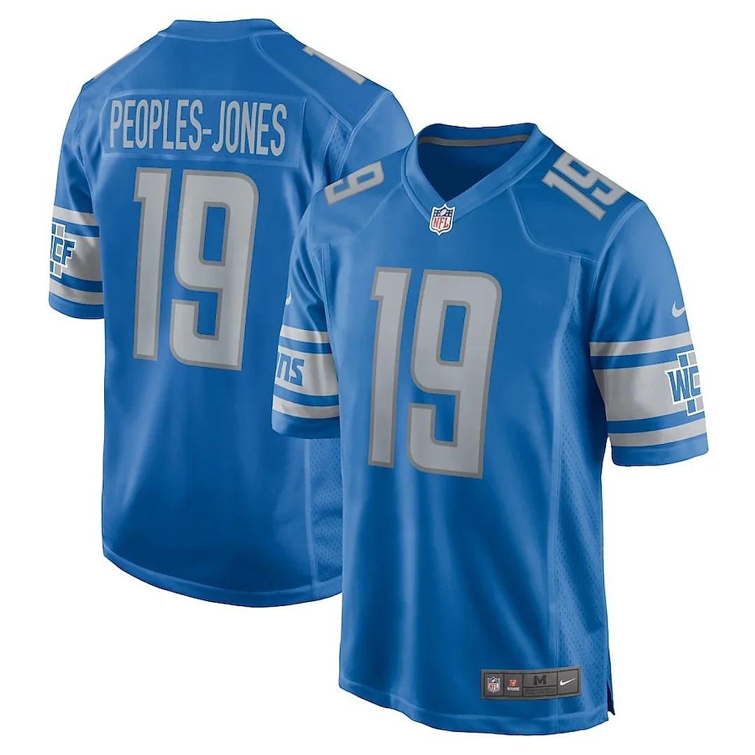 Zennovawear Donovan Peoples-Jones 19 Detroit Lions Game Men Jersey - Blue