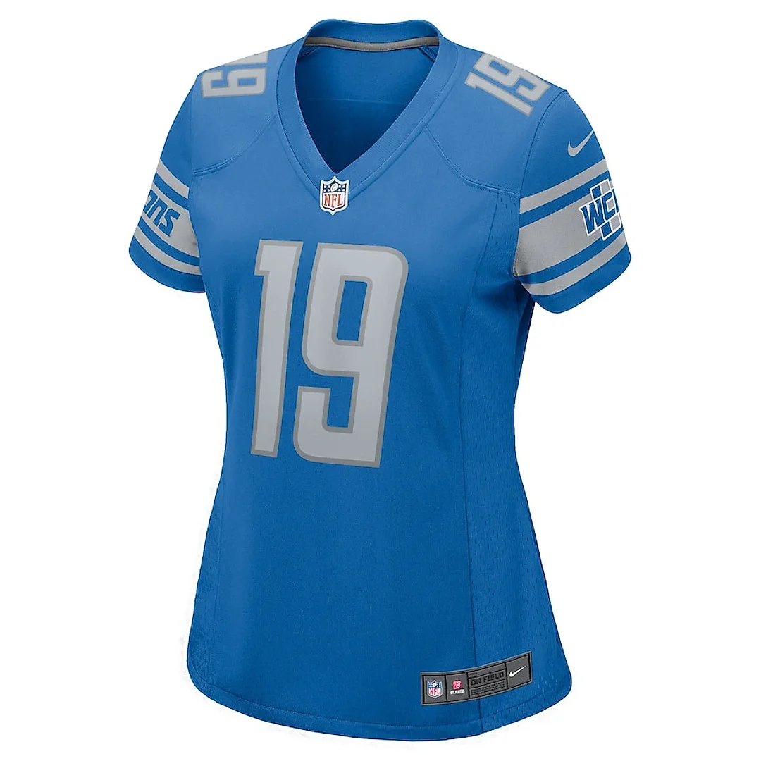 Zennovawear Donovan Peoples-Jones 19 Detroit Lions Game Women Jersey - Blue