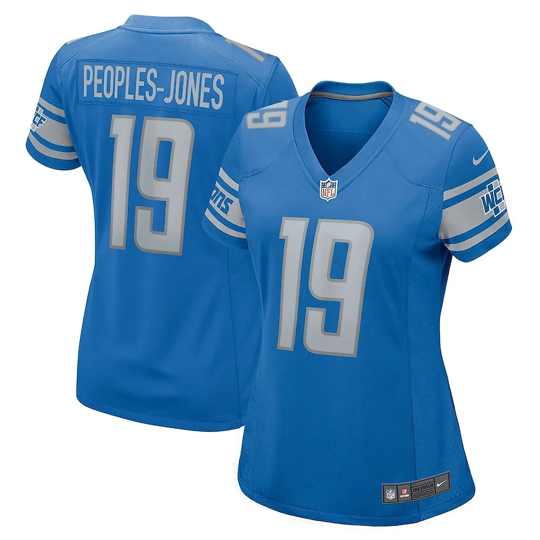 Zennovawear Donovan Peoples-Jones 19 Detroit Lions Game Women Jersey - Blue