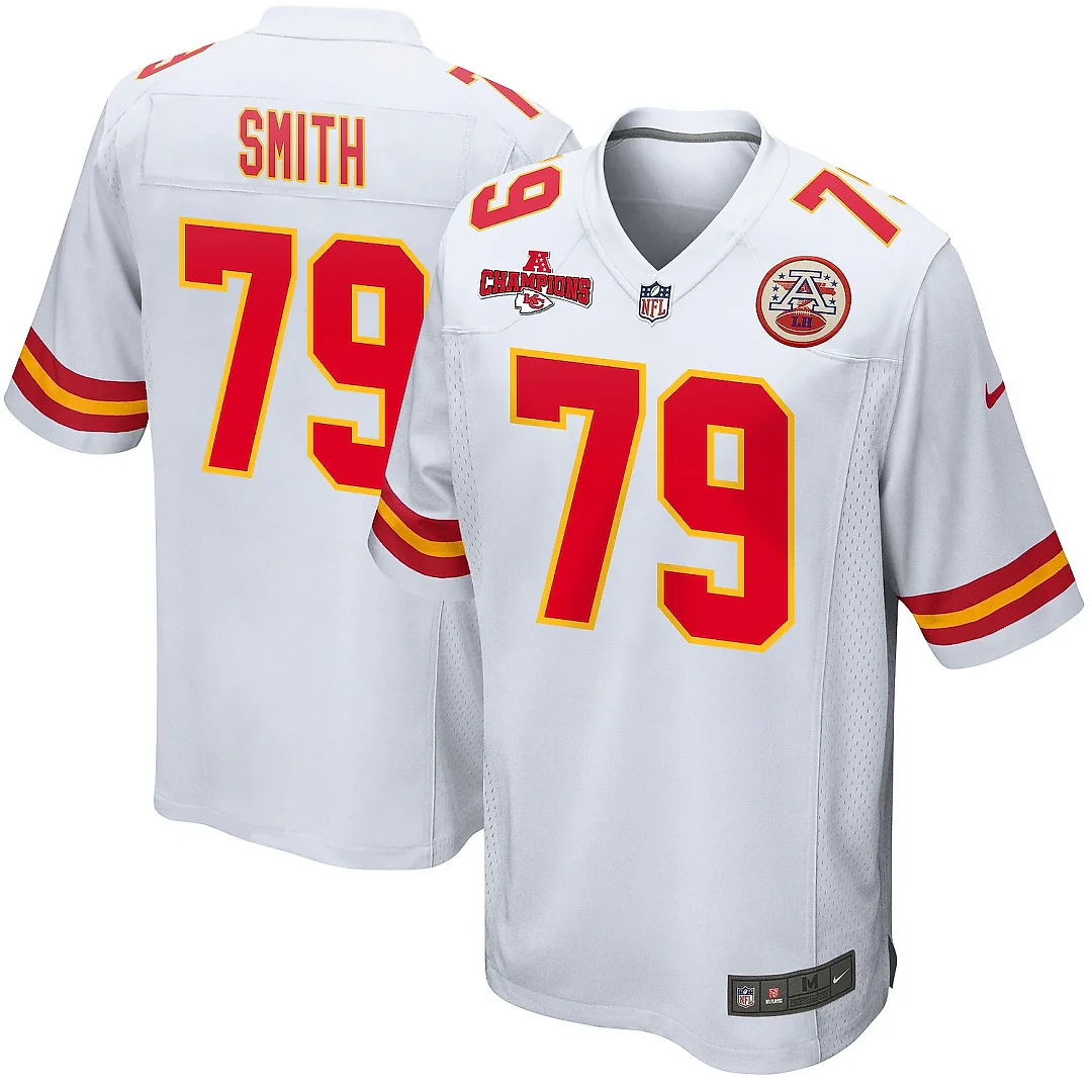 Zennovawear Donovan Smith 79 Kansas City Chiefs AFC Champions Patch Game Men Jersey - White