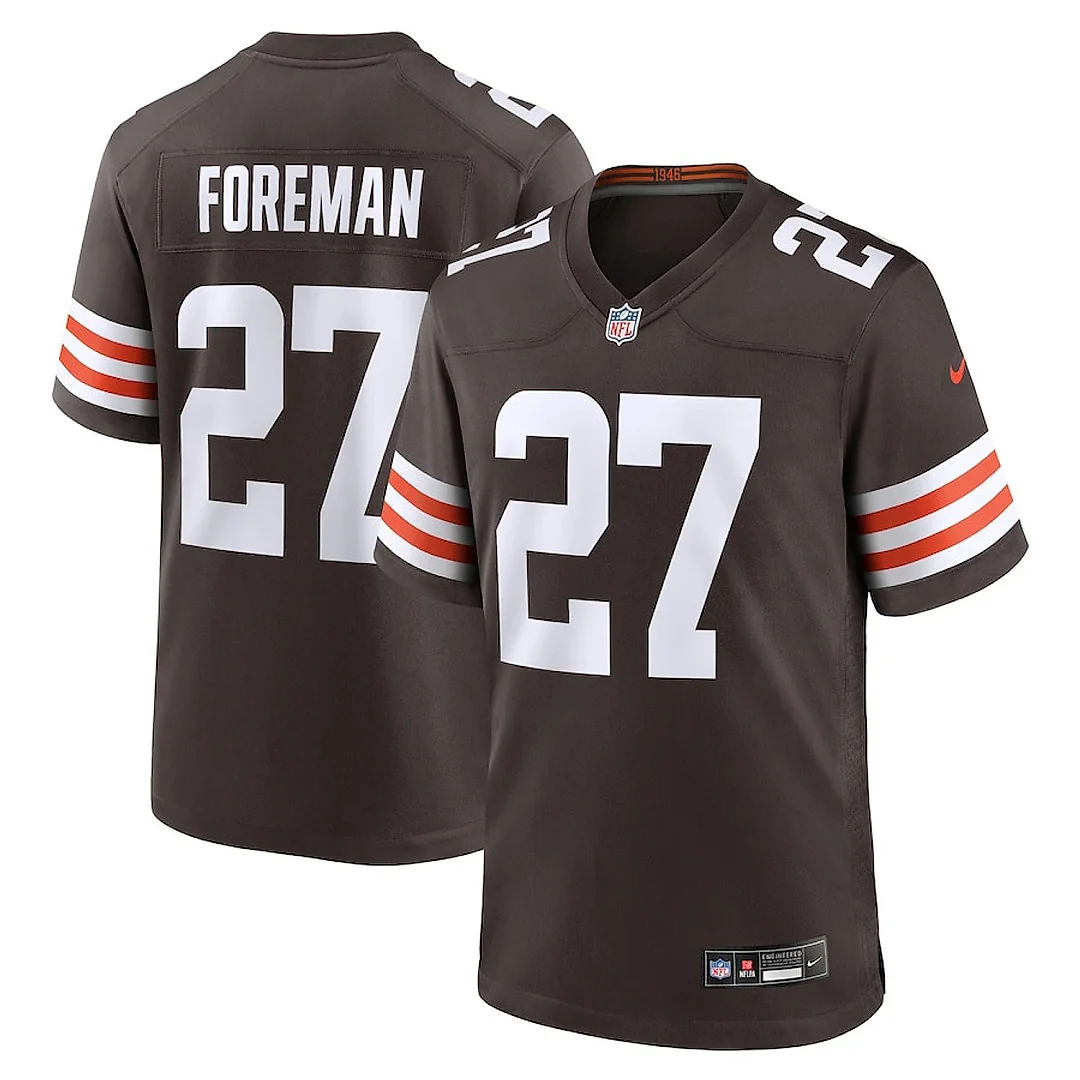 Zennovawear D'Onta Foreman 27 Cleveland Browns Team Game Men Jersey - Brown