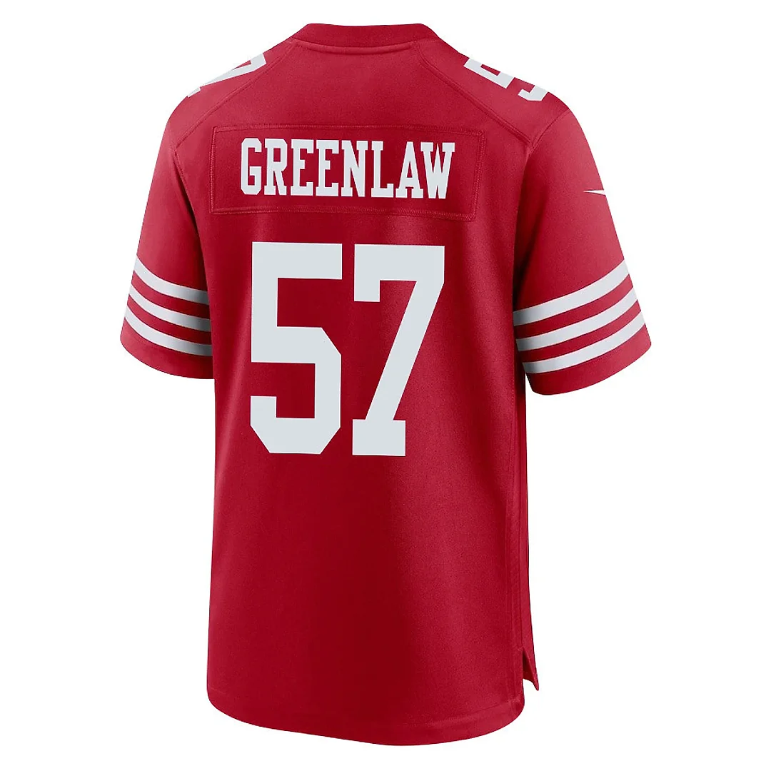 Zennovawear Dre Greenlaw 57 San Francisco 49ers NFC Champions Patch Game Men Jersey - Scarlet