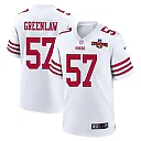 Zennovawear Dre Greenlaw 57 San Francisco 49ers NFC Champions Patch Game Men Jersey - White