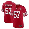 Zennovawear Dre Greenlaw 57 San Francisco 49ers NFC Champions Patch Game Men Jersey - Scarlet