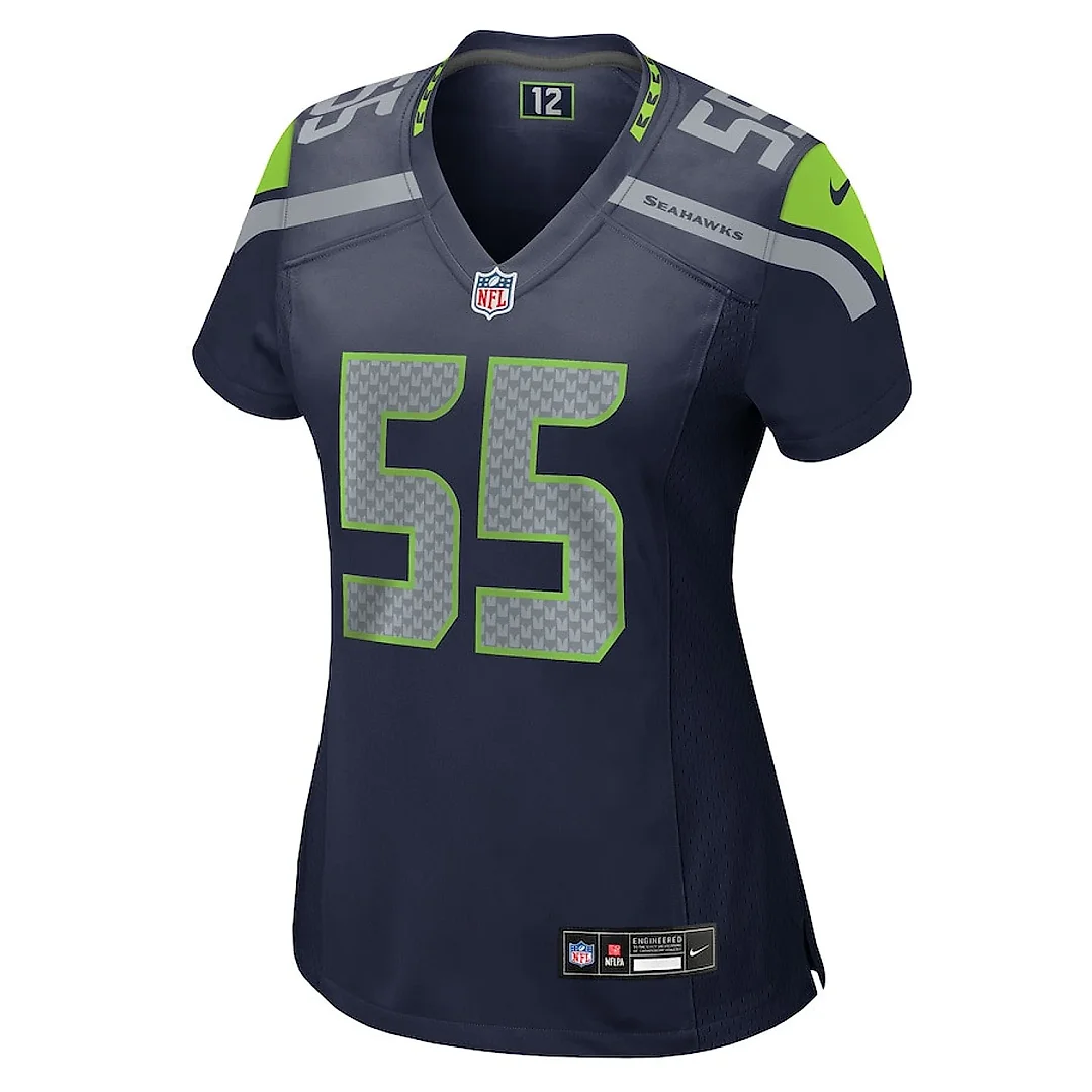 Zennovawear Dre'Mont Jones 55 Seattle Seahawks Women's Team Game Jersey - College Navy
